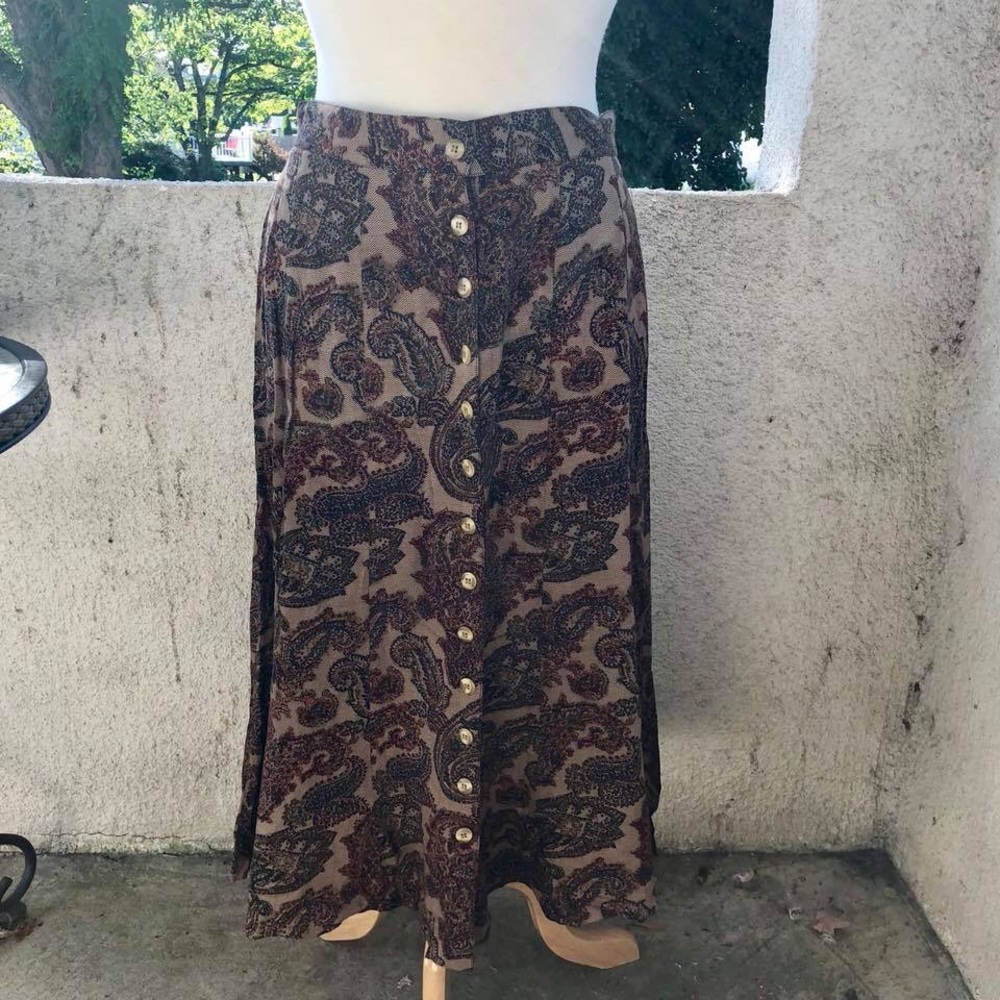 Express L BROWN Vintage 90’s Button Down Skirt
